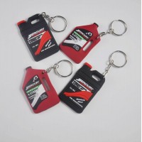 New products custom logo oil drum shaped soft pvc keychain with logo