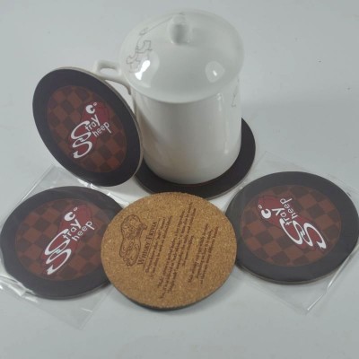 Made in china-good quanlity eco-friendly wood coaster with cork for decoration